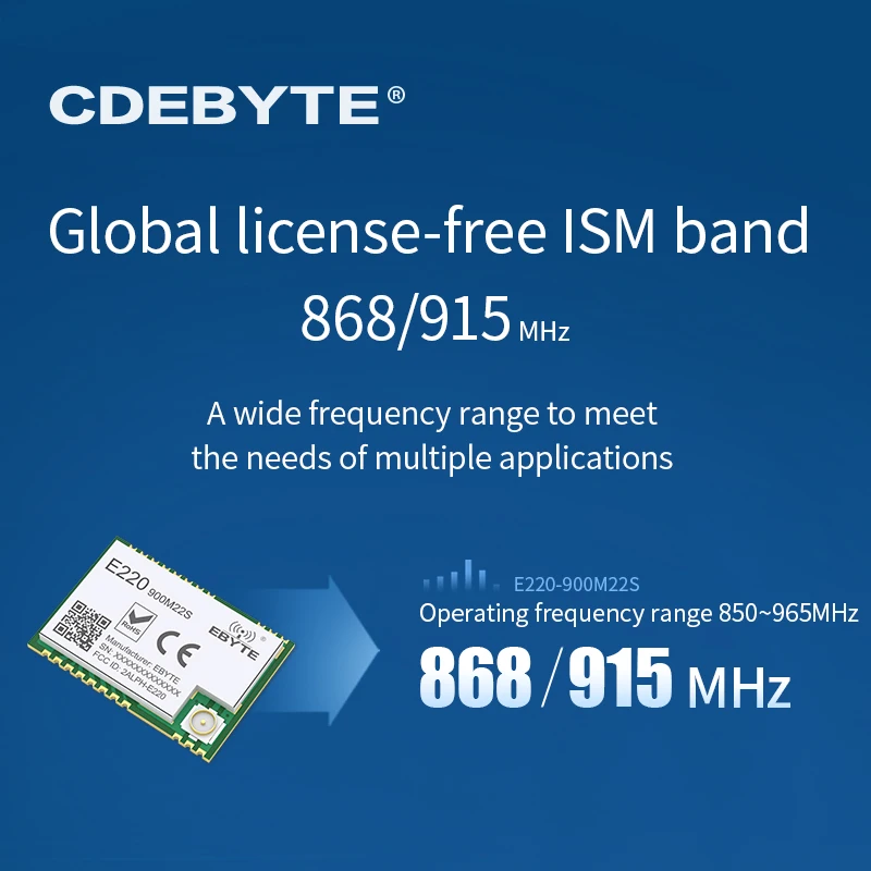 LLCC68 LoRa Wireless-Modul 868 MHz 915 MHz 22 dBm 6 km Long Range PA+LNA CDEBYTE E220-900M22S HF-Empfängersender