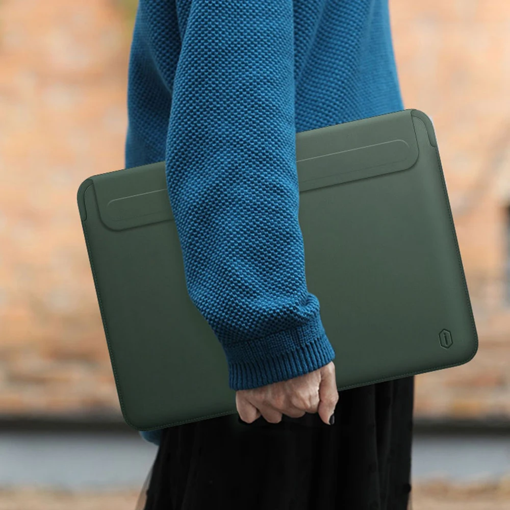 WiWU แล็ปท็อปสําหรับ MacBook Air 13 M2 A2681 Ultra-บางโน้ตบุ๊คหนังสําหรับ MacBook Pro 16 14 กระเป๋าแล็ปท็อปกันน้ํา