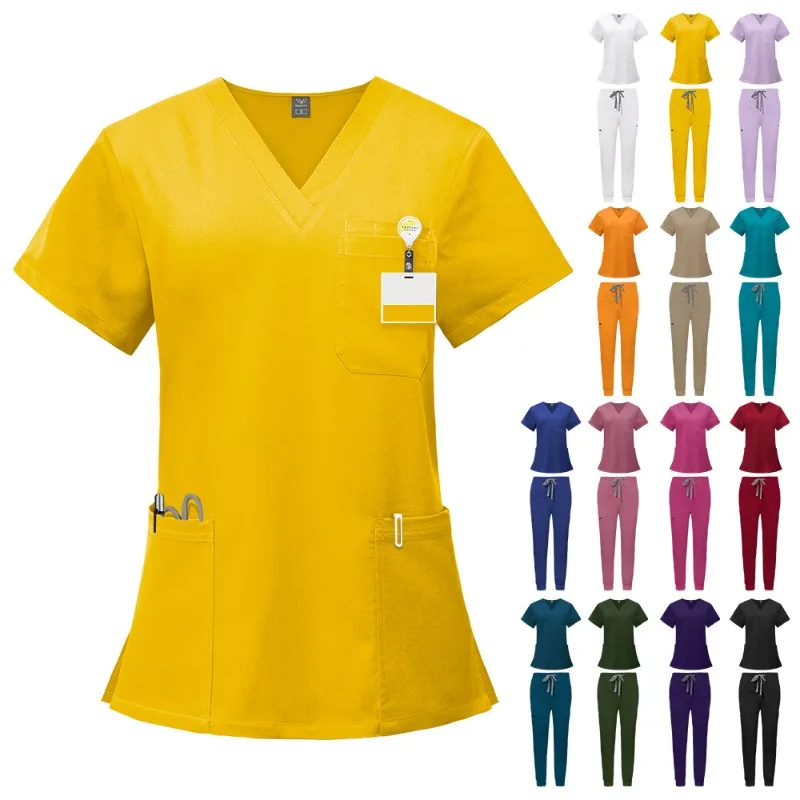 Klinische Tops Hosen Unisex Medizinische Uniformen Männer Frauen Pflege Kleidung Schönheit Kostüm Krankenschwester Scrubs Sets Arzt Zahnarzt Arbeitskleidung