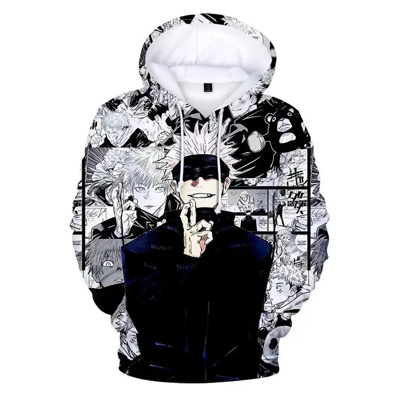 Sudaderas con capucha con estampado 3D de Anime Jujutsu Kaisen para hombre y mujer, ropa de calle de moda más nueva, abrigo de talla grande para otoño e invierno 2023