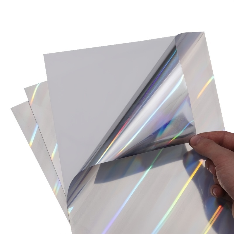 10 hojas de vinilo holográfico con prisma rómbico, etiquetas holográficas, pegatinas, papel adhesivo de vinilo imprimible para impresora de inyección de tinta