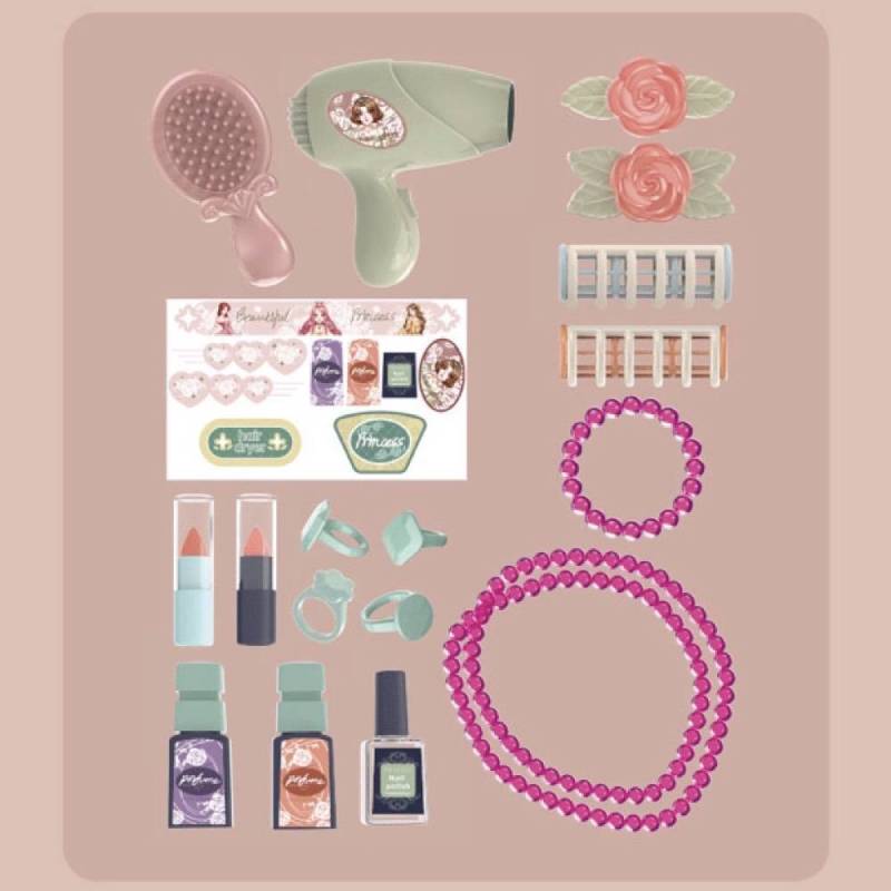 Tocador para niños, casa de princesa, juego de caja de cosméticos de juguete
