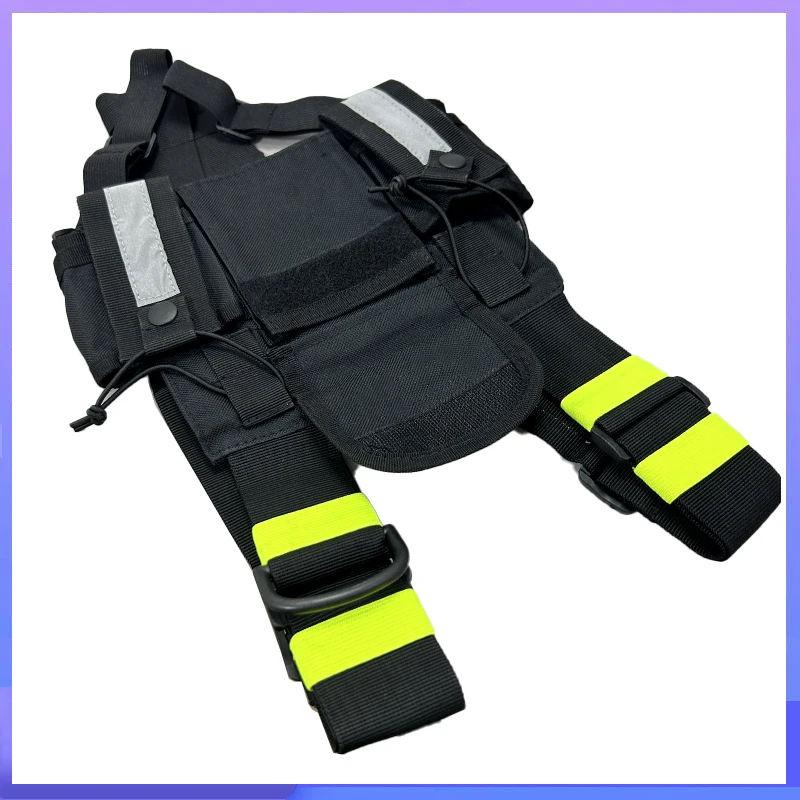 Walkie Talkies Front Pack Pouch Case Radio Schouder Holster Twee Manier Radio Reflecterende Borst Harnas Houder Tas Vest Rig Drop Ship