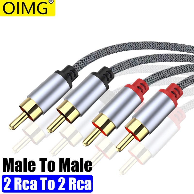2 Rca ~ 2 Rca 스테레오 케이블 남성-남성 Aux 케이블 잭 홈 시어터 HDTV TV DVD 라우드 스피커 박스 전력 증폭기 RCA 케이블