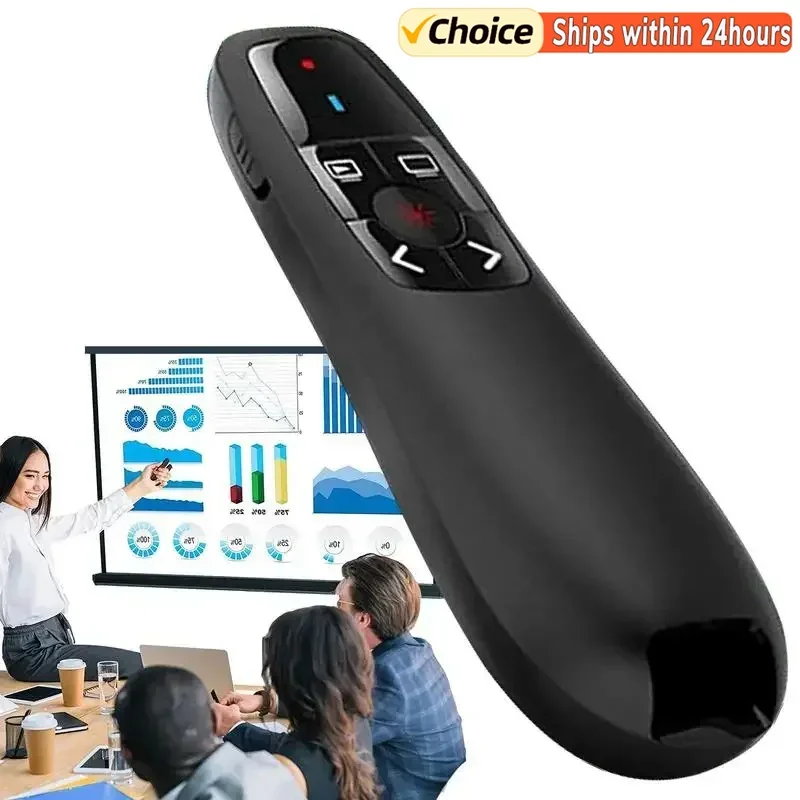Bolígrafo de punto de alimentación inalámbrico de 2024 GHz, Clicker de presentación, Control remoto USB, puntero de presentador abatible, bolígrafos avanzados PPT, novedad de 2,4