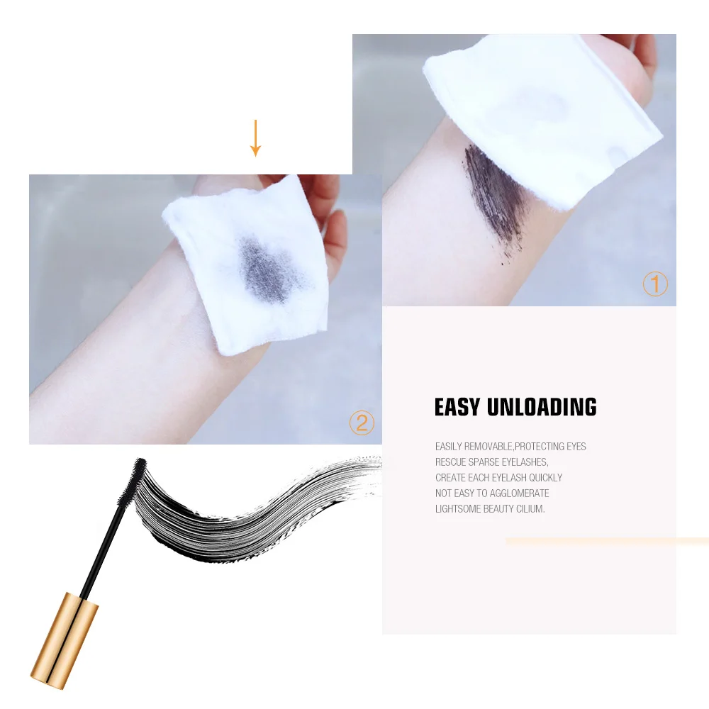 Máscara 3D para alargar pestañas negras, extensión de pestañas, cepillo para pestañas, maquillaje de belleza, máscara de Color dorado de larga duración