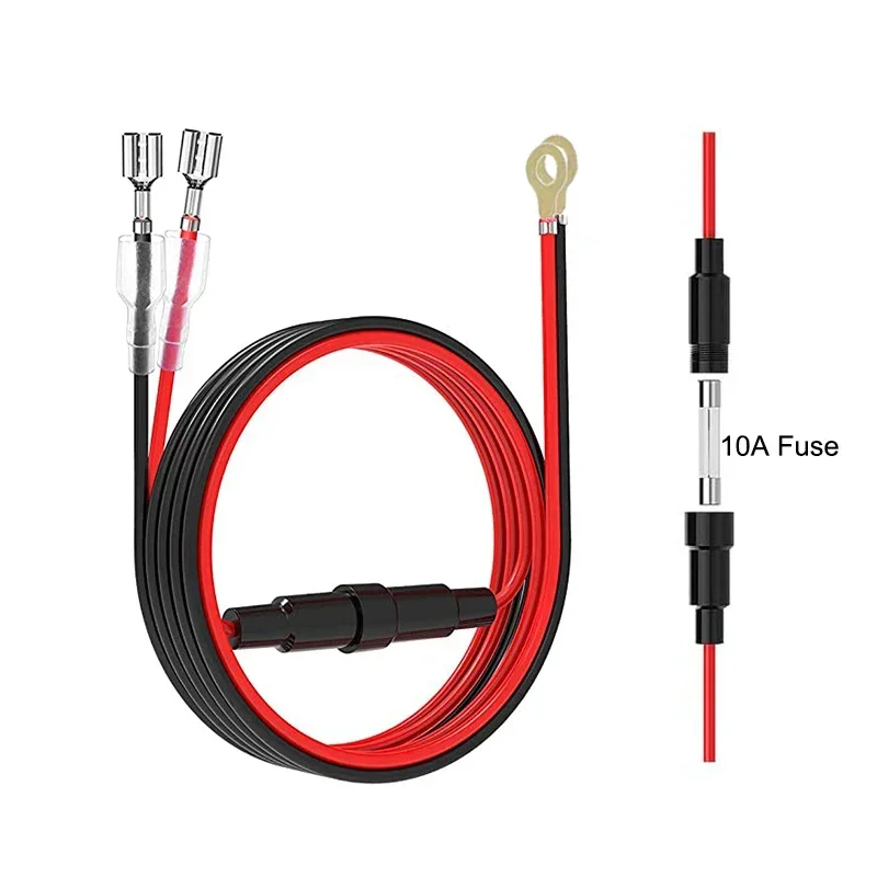 Cable de enchufe de cargador USB, Cable conector de arnés de cables para encendedor de cigarrillos de 60cm con fusible de 10A para coche, motocicleta marina, ATV, RV, Refit