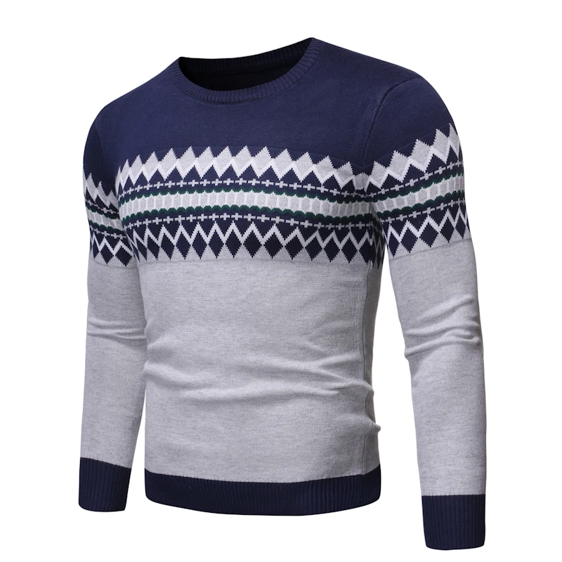 Herbst Winter Oansatz Stricken Pullover Männer Mode Beiläufige Gestrickte Pullover Slim Fit Stricken Herren Gestreiften Pullover Pullover Strickwaren