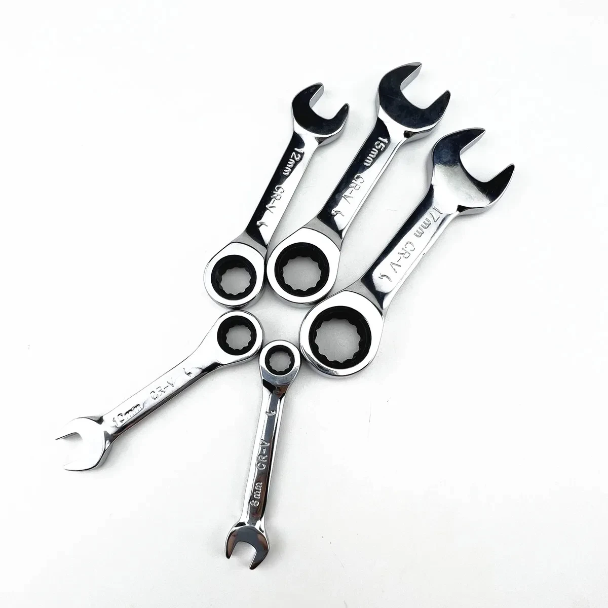 Short Handle Adjustable Head Ratchet Wrench, Mini Fast Ratchet Spanner for Auto Repair, Labor-Saving Dual-Purpose Portable Tool
