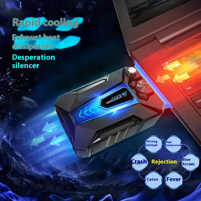 Vacuum Portable Laptop Cooler USB Air Cooler External Extracting Cooling Fan Notebook for 15 15.6 17 Inch Laptop