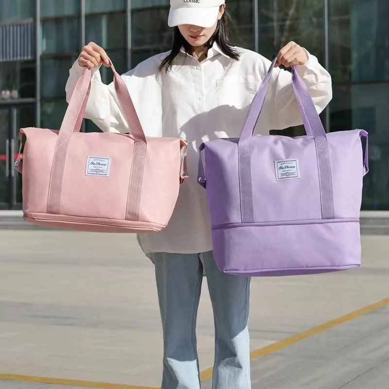 Erweiterbare Handgepäck-Reisetasche mit großem Fassungsvermögen – langlebig, mehrere Fächer, geeignet für Reisen, Fitness, Yoga, Handtasche.