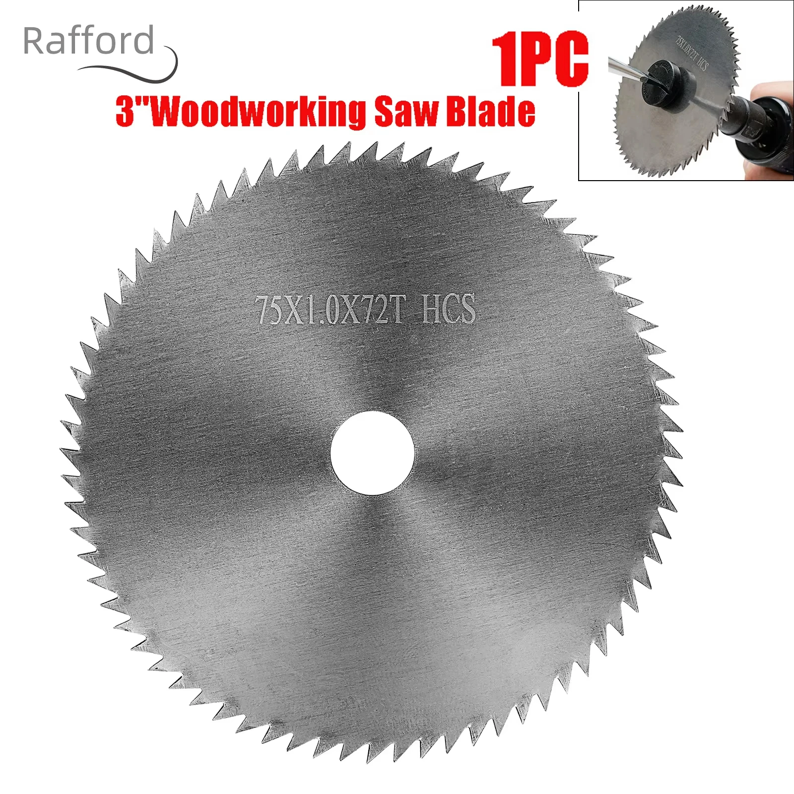 Rafford 75mm Carbide Circular Saw Blade 3 " Cutting Disc Power Tool Accessories for Wood Plastic Cutting 72T Saw Disc