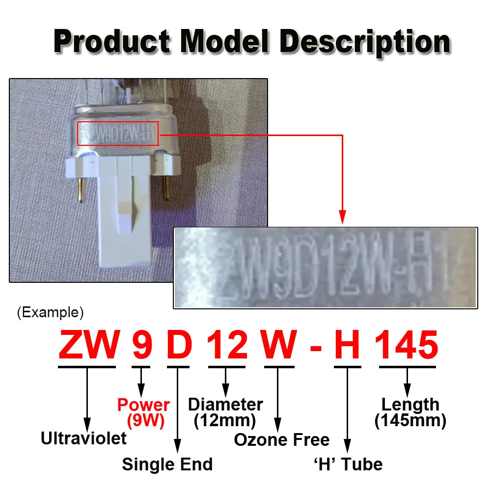 2 Chiếc UV-9W 5W 7W 11W Tia Cực Tím Đèn UVC 254nm Nước Khử Trùng Không Khí Thanh Lọc Máy Tiệt Trùng 9W H-Hình Ống Diệt Mầm