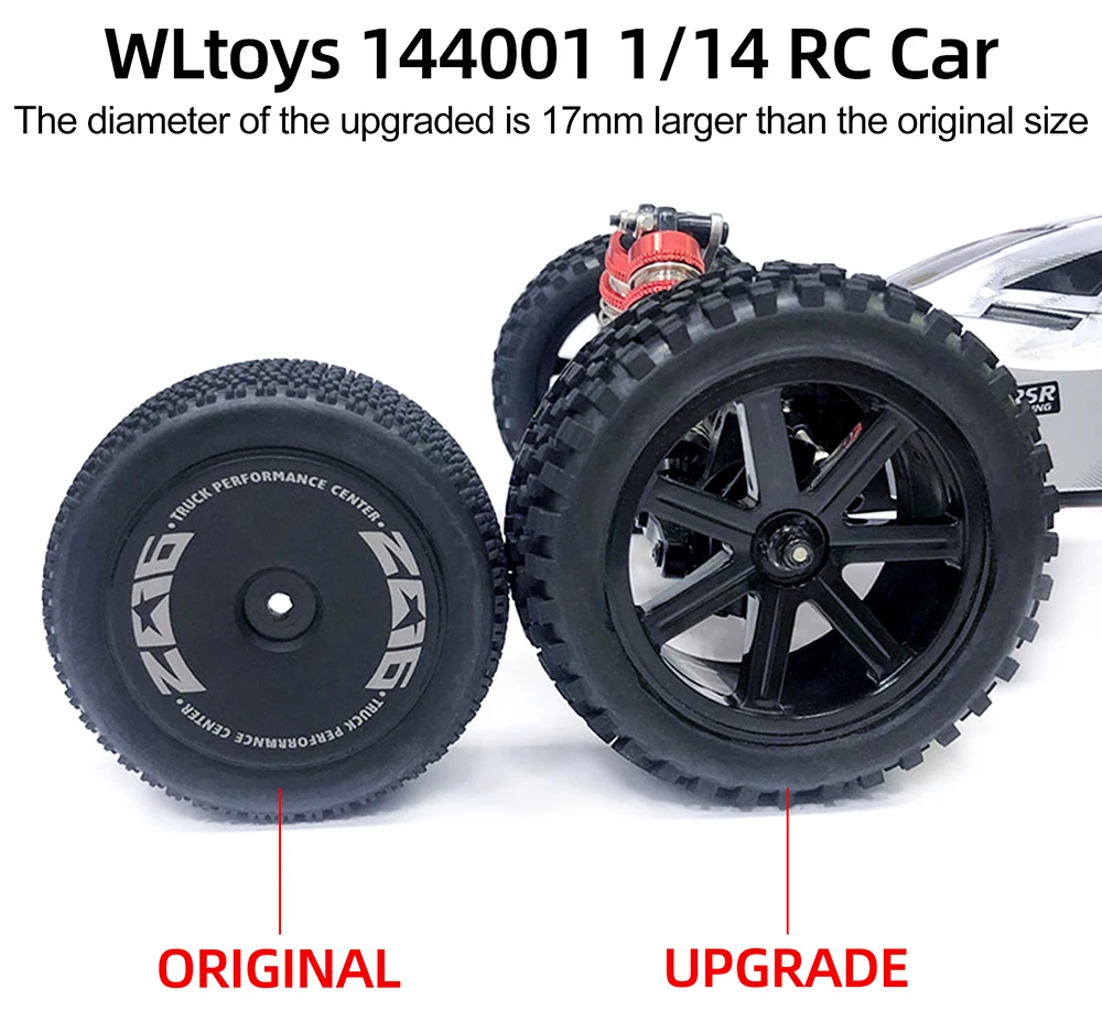 RC Car Wheels and Tires 1/10 Scale 12mm Hex for 144001 124019 12428 124017 124016 124018 Redcat、HSP、HPI、Traxxas  Upgrade Parts