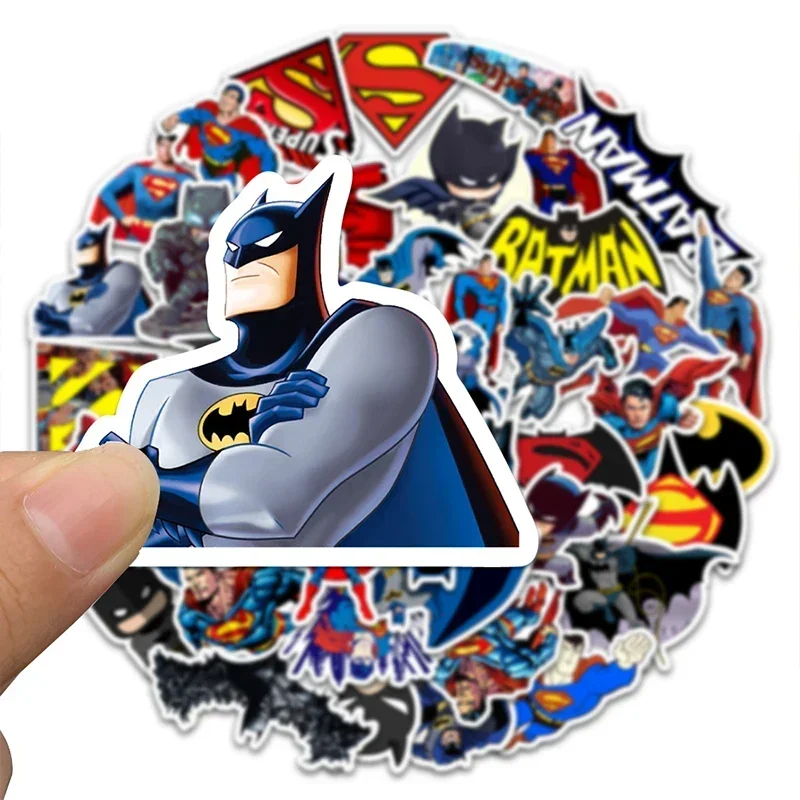 45 Pz/set Bat-man Ledger Adesivi Anime Figure Surper-man Materiale autoadesivo Impermeabile Ledger Regali di compleanno per bambini