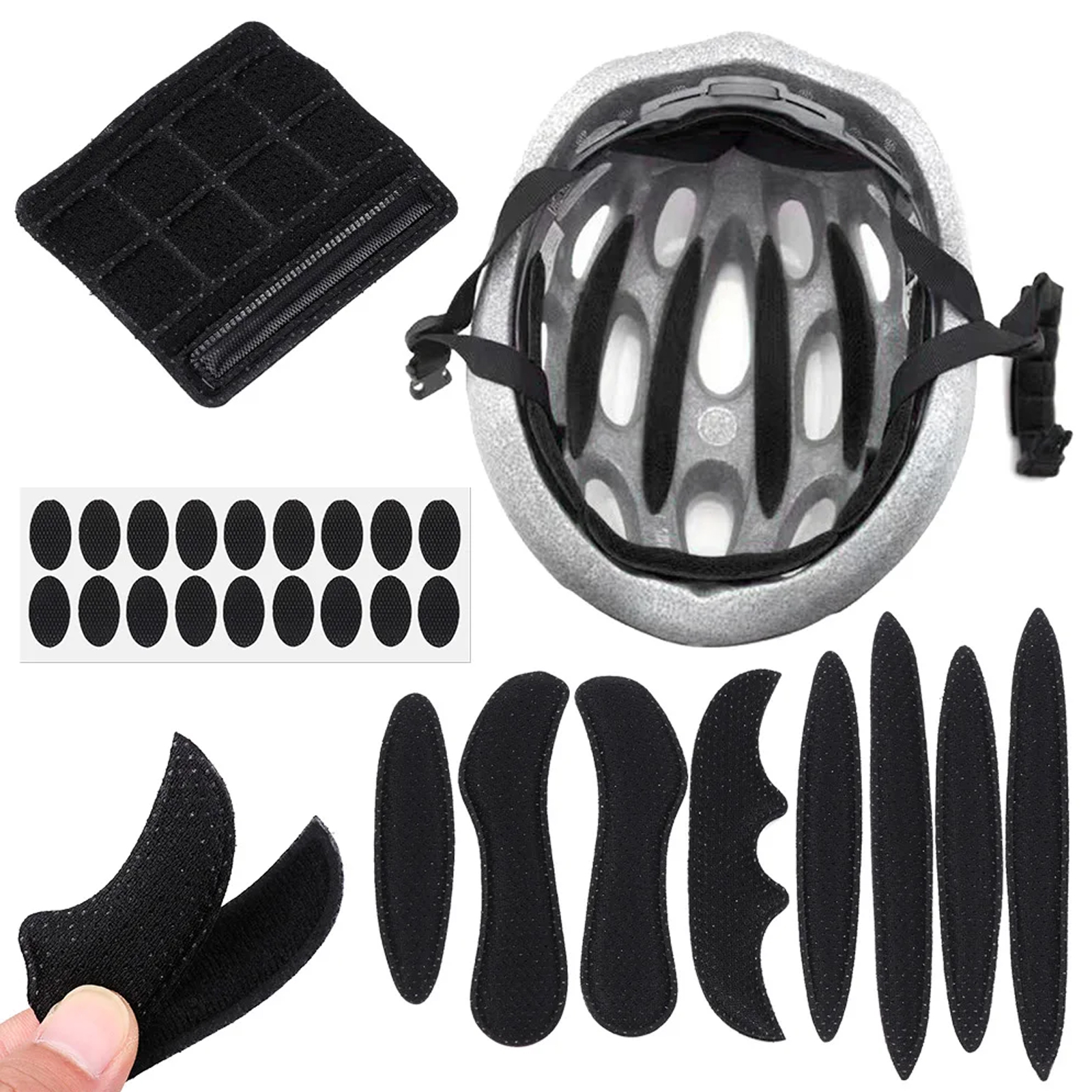 27 Teile/satz Fahrrad Helm Polsterung Kits Versiegelt Schwamm Ersatz Motorrad Fahrrad Radfahren Universal Outdoor Schaum Pads Set Schwarz