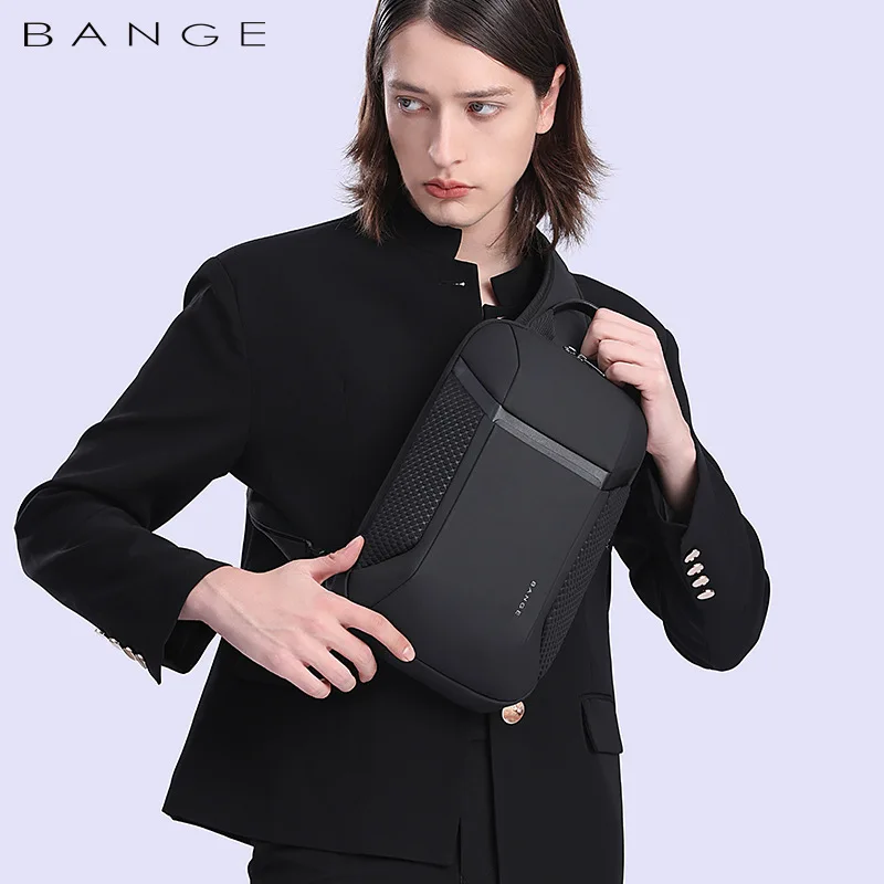 Bange-男性用オックスフォード防水クロスオーバーバッグ,盗難防止ショルダーストラップ,多機能トラベルバッグ,USB