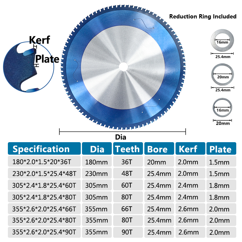 XCAN Brzeszczot do cięcia metalu 180-305 mm Brzeszczot do cięcia aluminium, żelaza, stali, brzeszczot z powłoką nano-niebieską