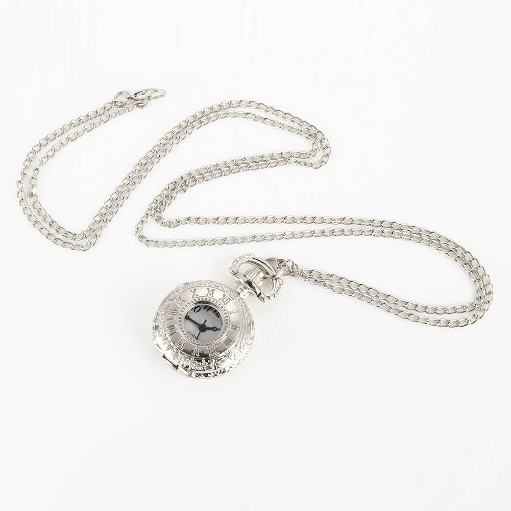 Mode Vintage Legering Nummer Dual Time Display Klok Ketting Ketting Horloges Verjaardagscadeaus