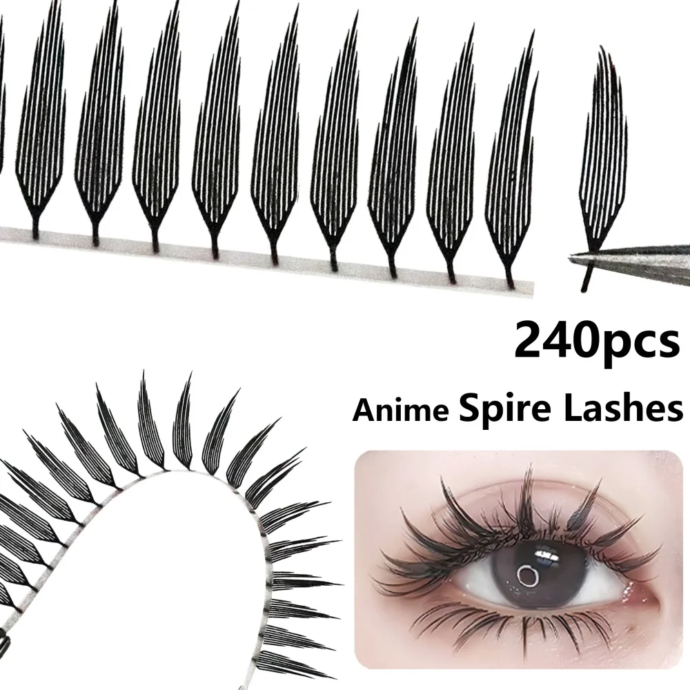 MIOFIA Tower-extensión de pestañas con forma de pluma superior, pestañas postizas ligeras y naturales cómicas, pestañas prefabricadas para herramienta de maquillaje