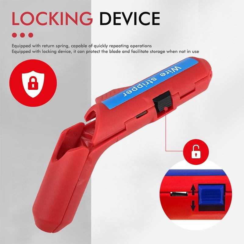 Multi Functional Cable Stripping Tool Portable Curved Handle Wire Stripper Electrician Wiring Stripping Wire Cutter Hand Tools