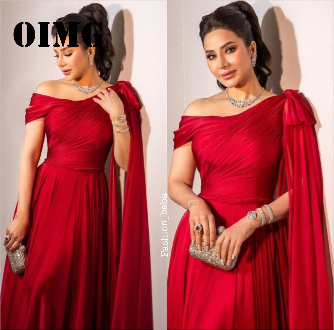 OIMG-Robe de Bal en Satin Rouge à Dos auxpour Femme, Nouveau Design, Personnalisé, Arabie Saoudite, Quelle que soit la Tenue de Soirée Formelle