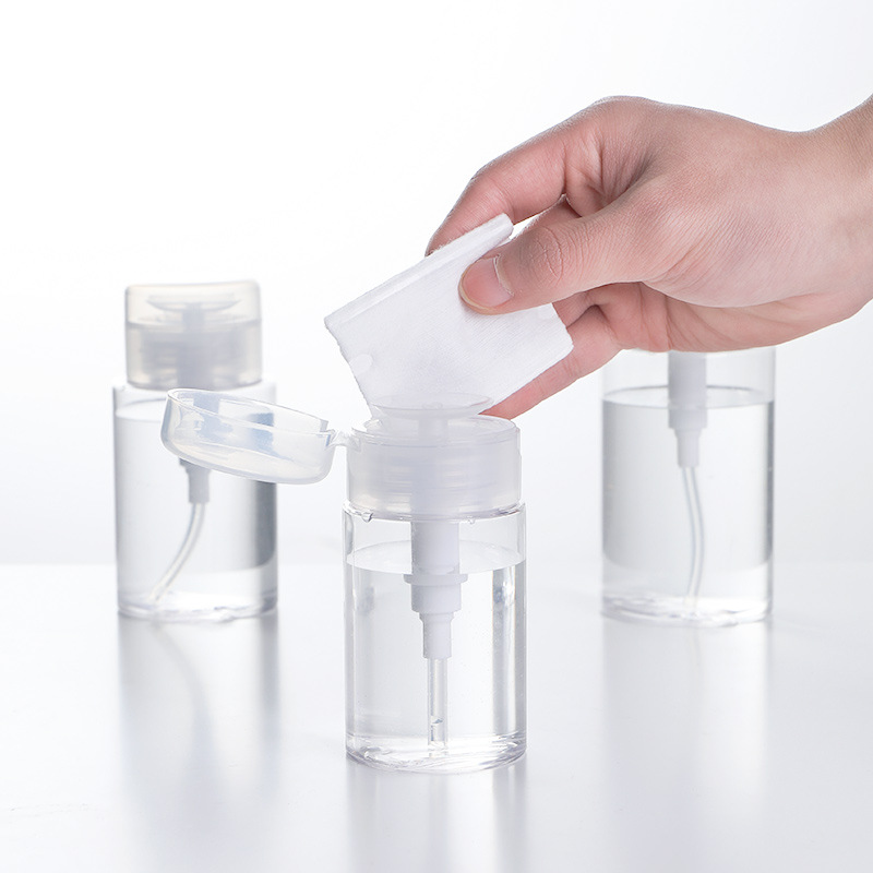 100/150/180/ml unha polonês recarregável bomba de imprensa garrafas vazias limpar pressão removedor garrafa recipiente líquido ferramenta maquiagem