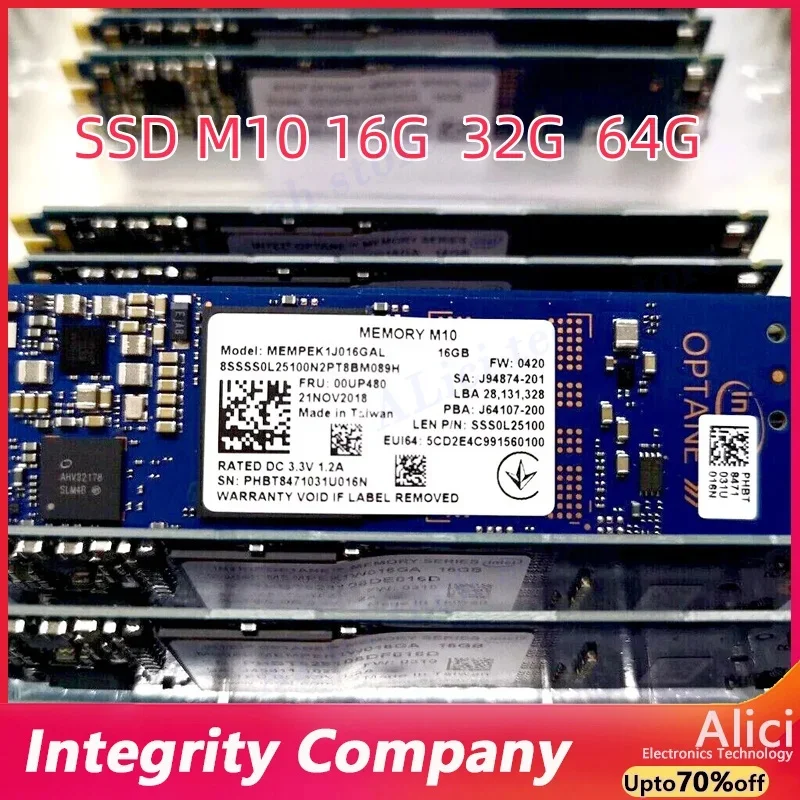 2nd generatioM10 M.2 2280 SSD 64GB 32GB 16GB PCIe M.2 2242 3.0 3D Xpoint NVMe Internal Solid State Drive For Intel Optane Memory