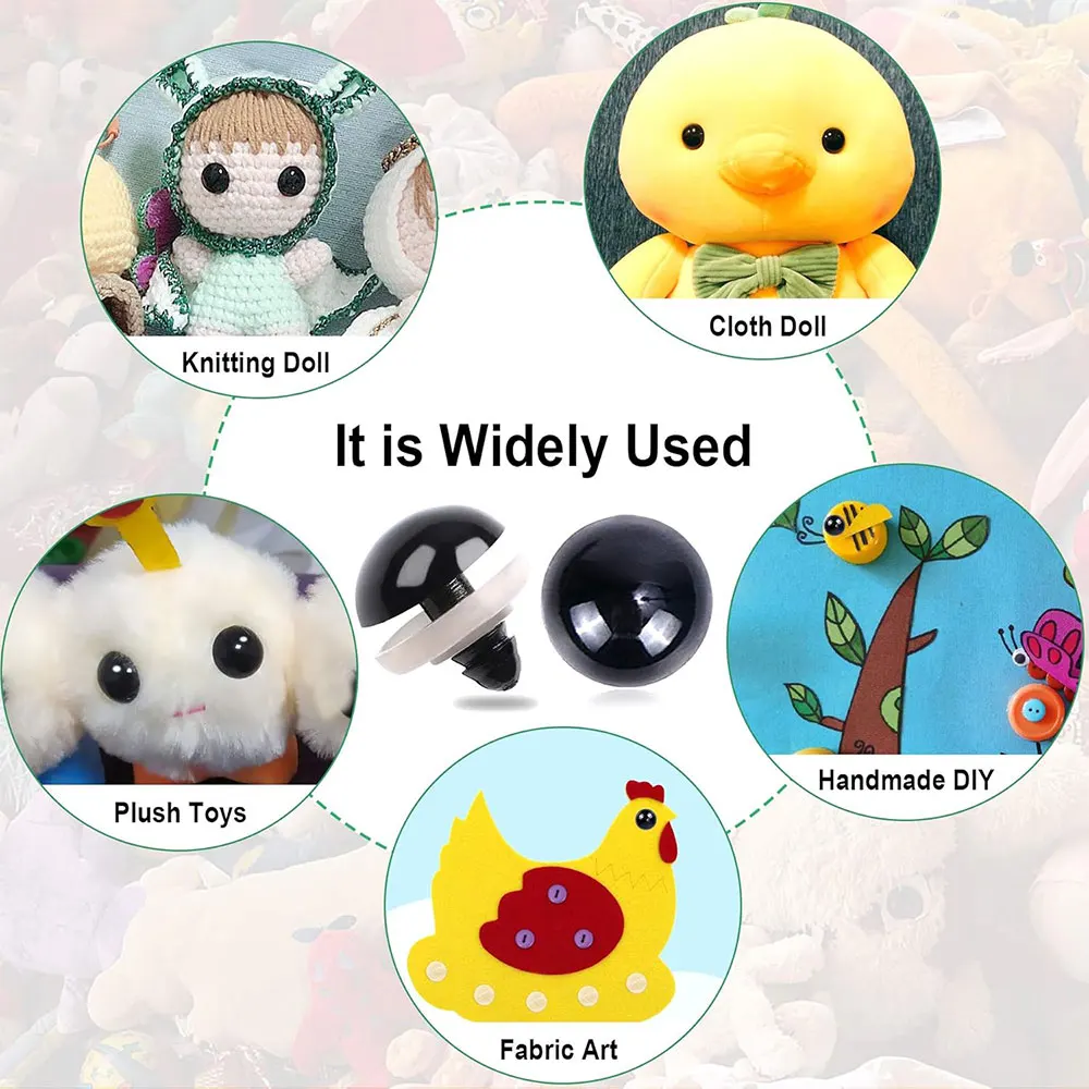 100 stücke 5/8/10/12/14mm Schwarz Kunststoff Sicherheits Augen Für Spielzeug Amigurumi DIY Kit Handwerk Teddybär Spielzeug Auge Puppe Dekoration Zubehör