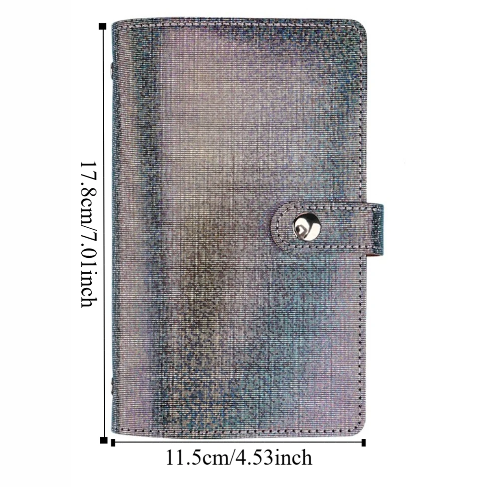 50Sheets Saving Money Binder Bling Shiny PU Leather Envelopes Saving Challenges Refillable Portable Account Book 50 Sheets