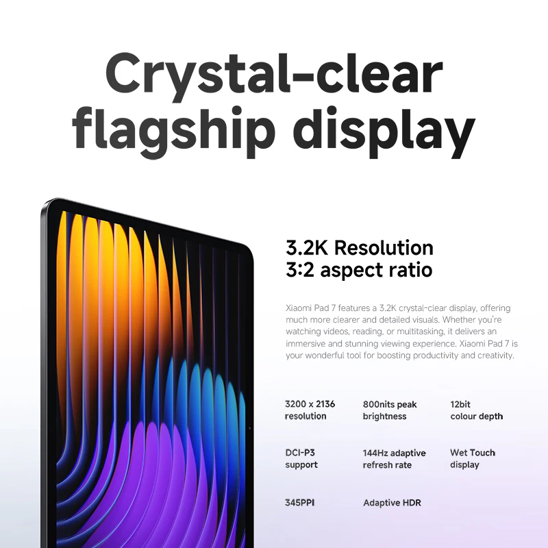 Xiaomi Pad 7 Globale Version Mi Tablet Snapdragon 7+ Gen 3 11,2" 3,2K 144Hz Display Adreno GPU 45W Turboladung 8850mAh