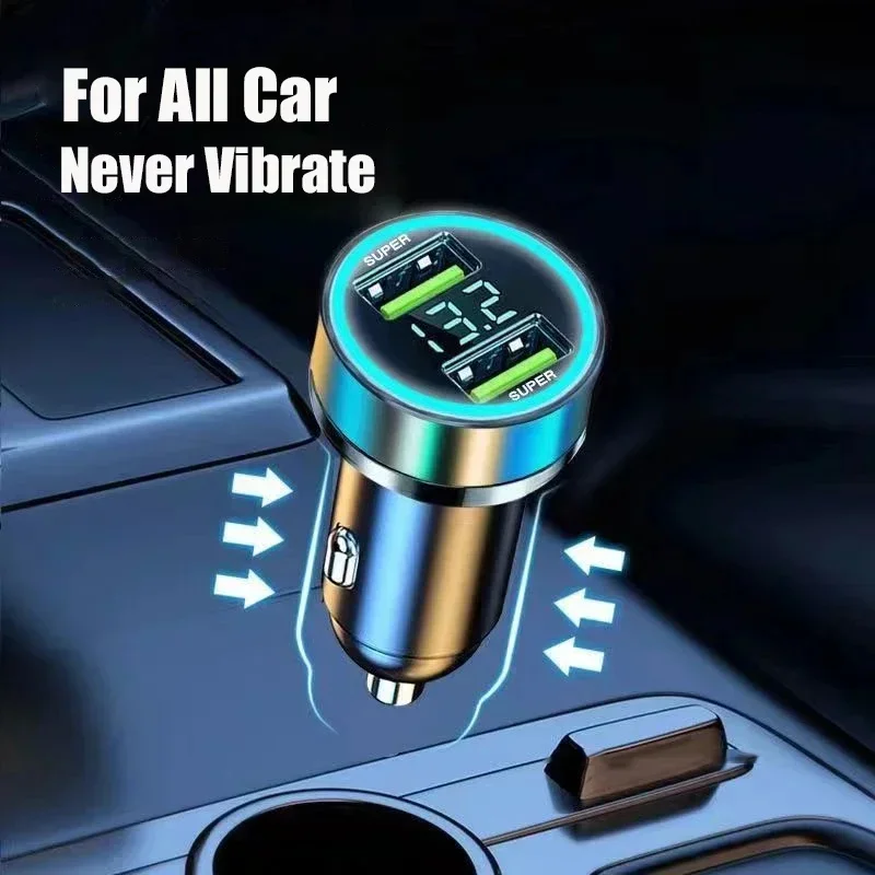 Carregador de carro 240W portas USB duplas 120W carregamento super rápido com display digital adaptador de carregamento rápido para iPhone Samsung Xiaomi
