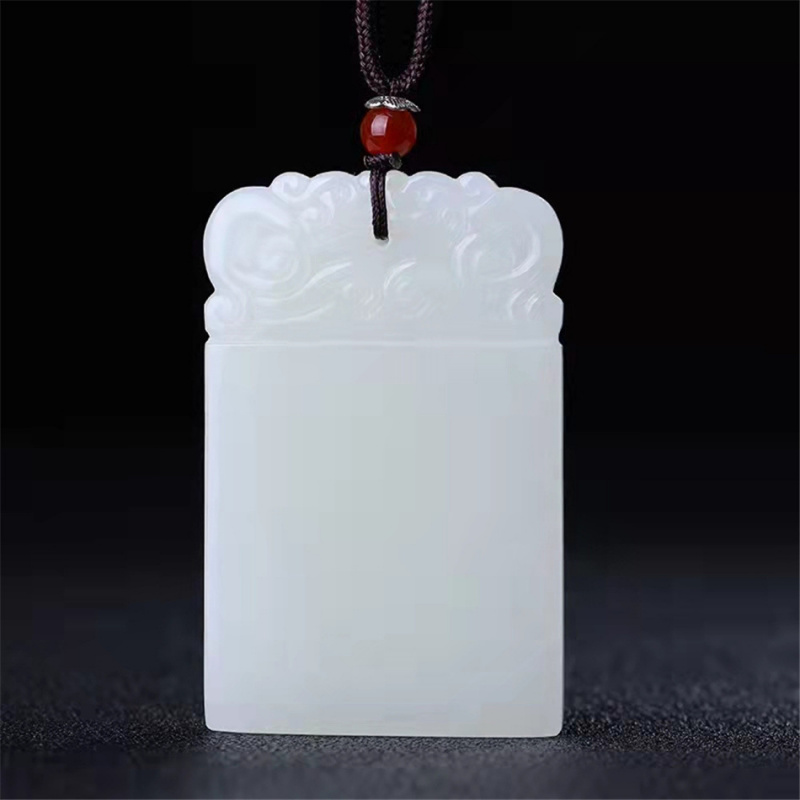 Afghan White Jade Peace Amulet Pendant for Men and Women, Sheep Fat White Peace Amulet Jade Pendant Wholesale