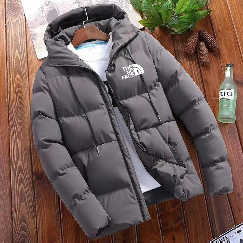 2024 nova jaqueta masculina de inverno com chapéu inverno moda popular confortável jaqueta leve casual jaqueta quente XS-4XL