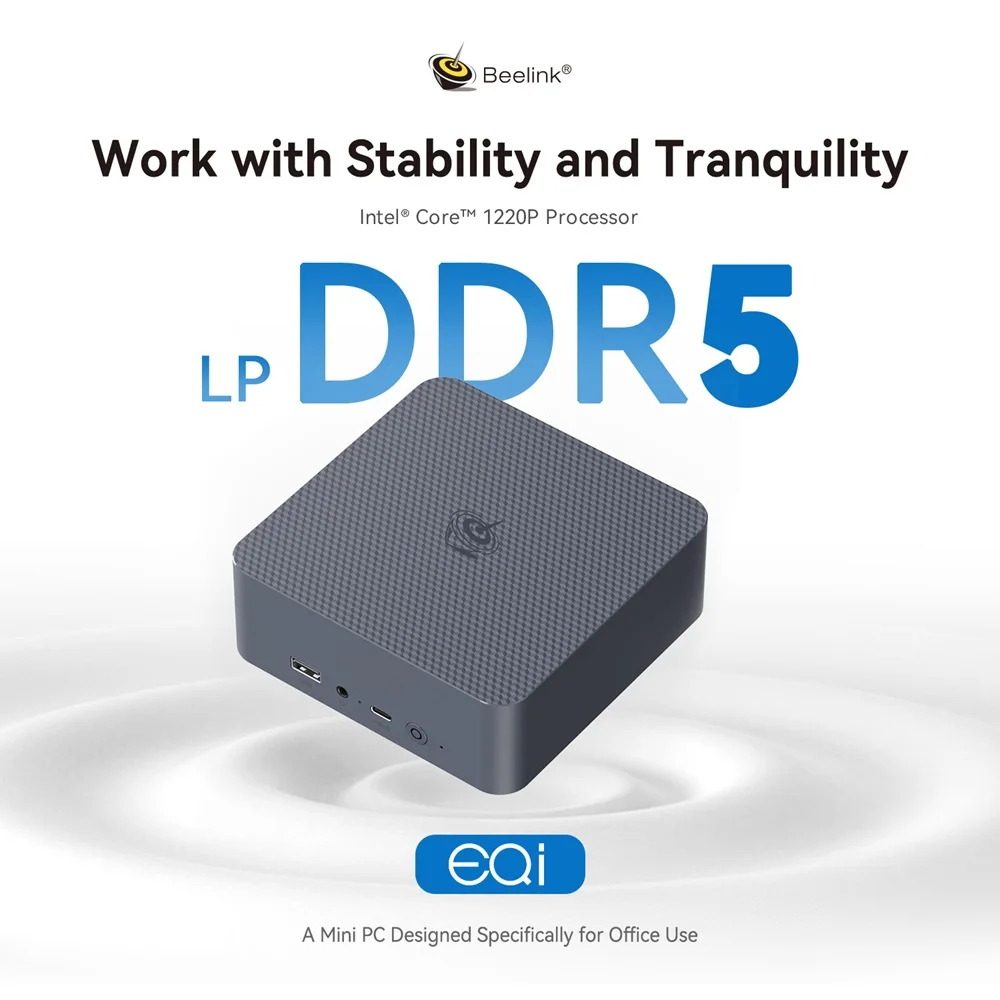 Beelink EQi12 DDR5 procesadores Intel Core i3 1220P 24G RAM 500G SSD WiFi6 4K HD computadora de escritorio VS SEi12 12450H SER5 Pro 5800H