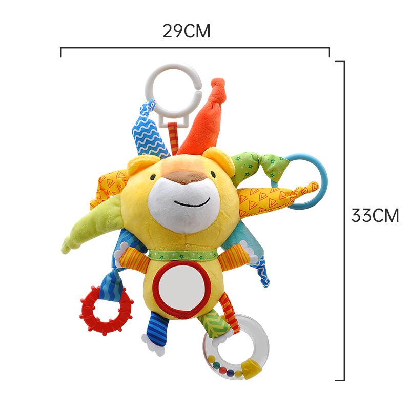 아기 봉제 인형 딸랑이 장난감, 유모차 걸이식 동물 침대, 모바일 유아 토끼 교육 장난감, 0-12 개월 아기