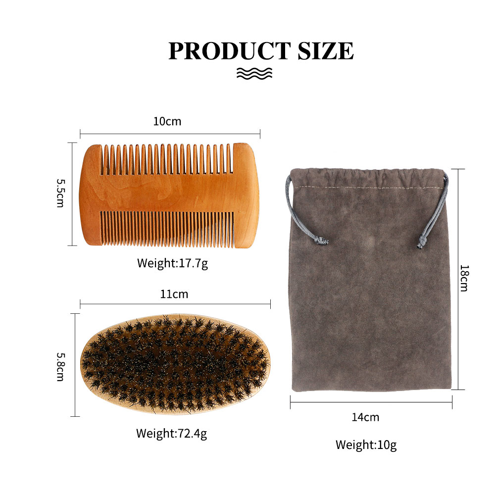 Professional Men's Shaving Brush Set Boar Bristle Portable Barber Natural Beard Brush Comb for Facial Cleaning Styling Tools