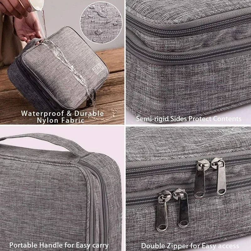 Organizador electrónico Digital multifuncional de gran capacidad, resistente al agua, cargador de línea de datos USB, enchufe, bolsa de almacenamiento de viaje para auriculares