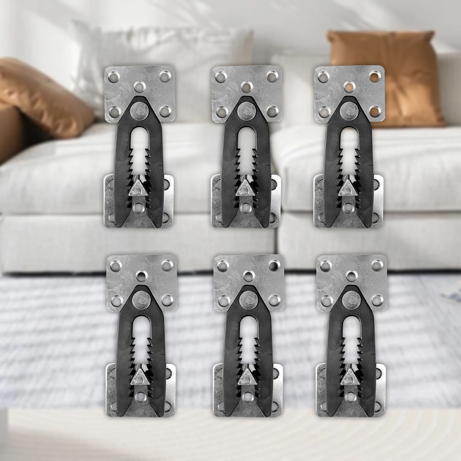 6x Sectional Sofa Connectors Couch Snap Sturdy Bracket Accs Easy Using Universal Sofa Buckle Hook Adjustable Equipment Hardware