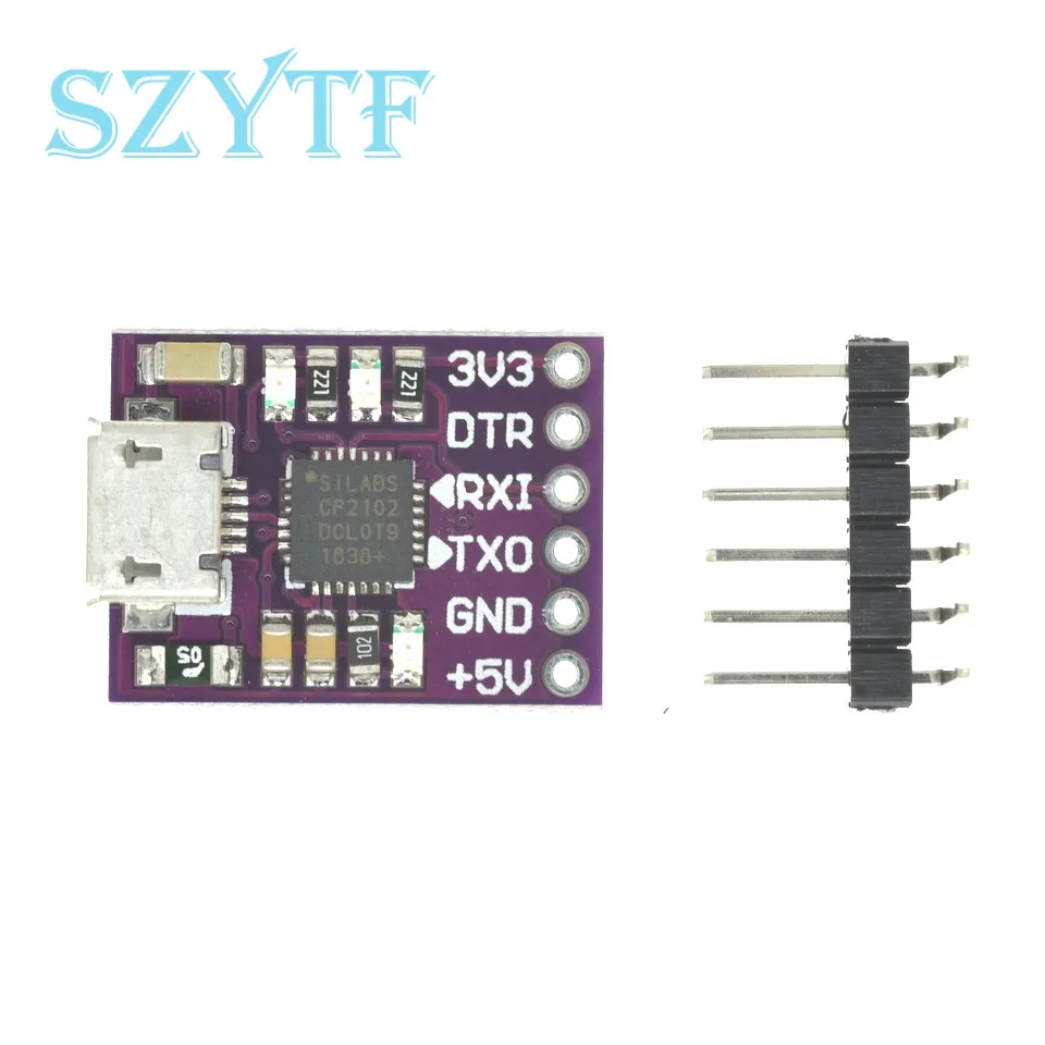 CP2102/CH9102 USB 2.0 to UART TTL 6/5PIN Connector Module Serial Converter STC Replace FT232 CH340 PL2303 CP2102 MICRO USB