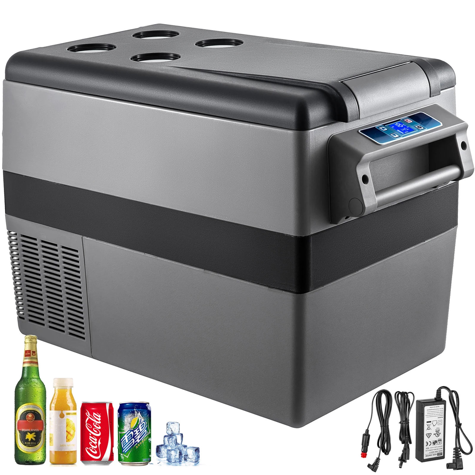 SucceBuy 20L 22L 35L 45L 55L Frigorifero per auto Mini frigorifero congelatore Compressore portatile Dispositivo di raffreddamento DC 110-240V Contenitore di ghiaccio per il campeggio