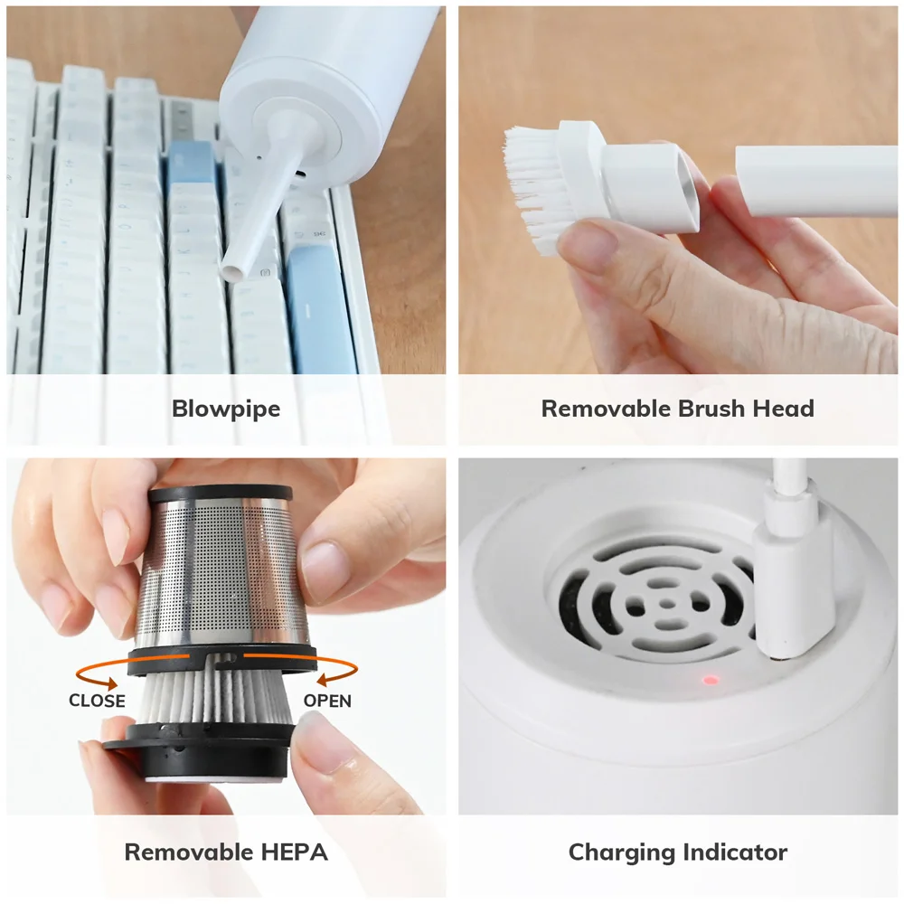 MIUI Cordless Handheld Vacuum Cleaner for Laptop & Car,Portable & Multifunctional,USB Rechargeable,Strong Suction,Brushless