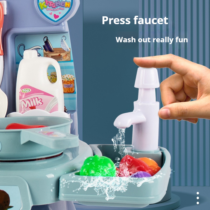 Simulated Kitchen Toys  Kitchenware Lighting and Sounds Cooking Game Set Children Fun Educational Toy Educational Toy