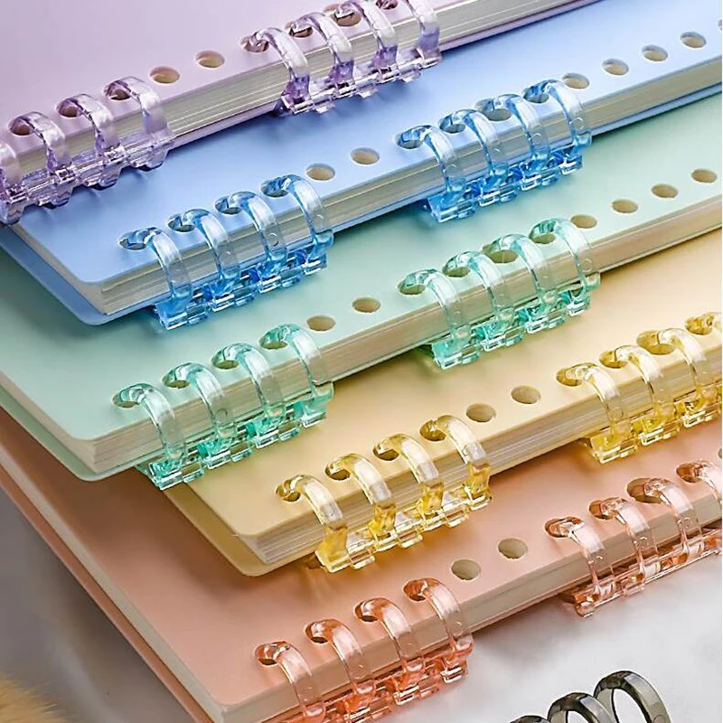 10 шт./набор, разноцветные пластиковые кольца для блокнота