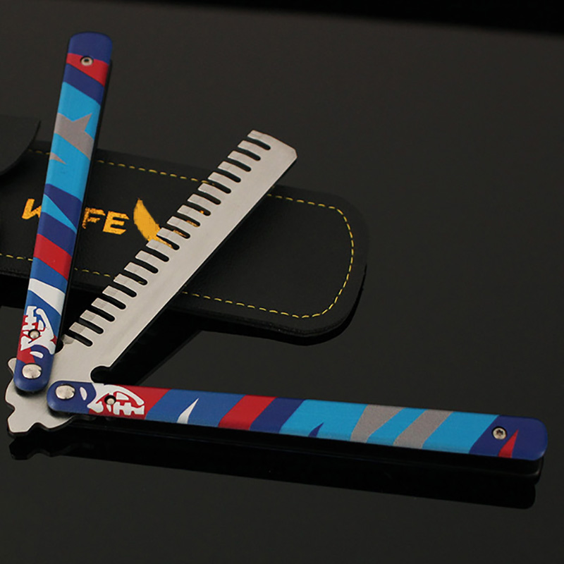 Valorant Weapon Yoru's Stylish Butterfly Comb Melee Game Peripheral 23cm Metal Balisong Trainer Model Weapon Gifts Toys for Boys