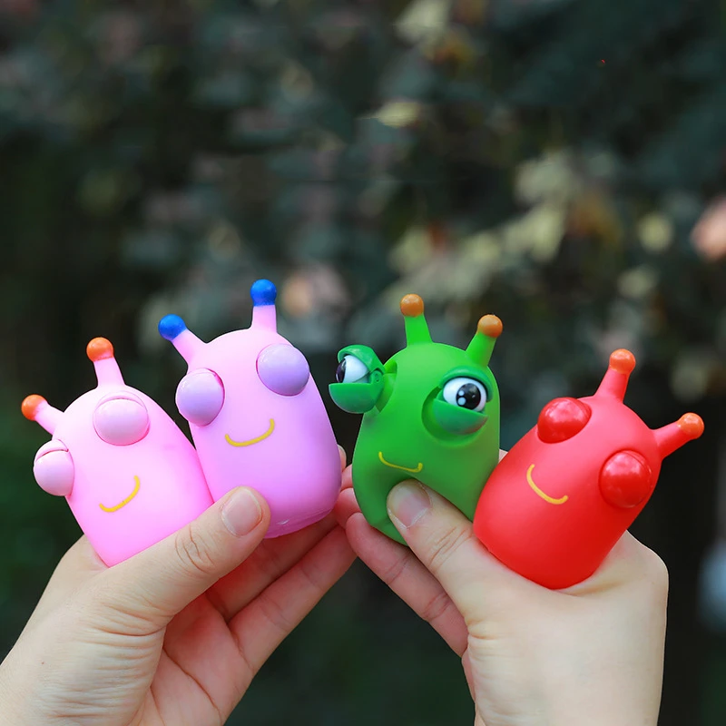 Creative Funny Eyeball Burst Squeeze ของเล่นสีเขียว Caterpillar Pinch ของเล่นเด็กผู้ใหญ่ความเครียดบรรเทา Fidget ของเล่นตุ๊กตาแพนด้าของเล่น