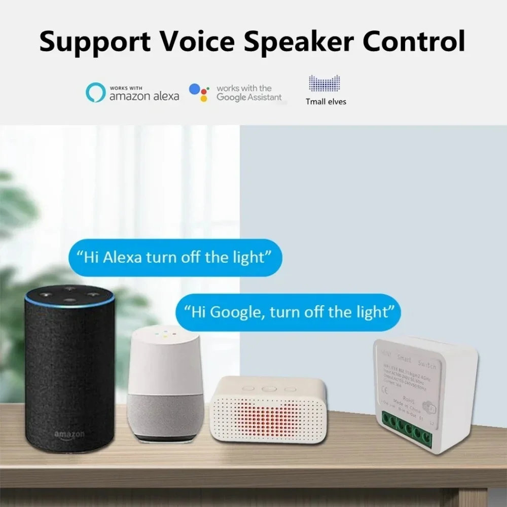 16A Mini Wifi Smart Switch DIY Smart Home Leben Licht Schalter 2-Wege Steuerung Fern Timer Funktioniert mit Alexa Google Home Alice