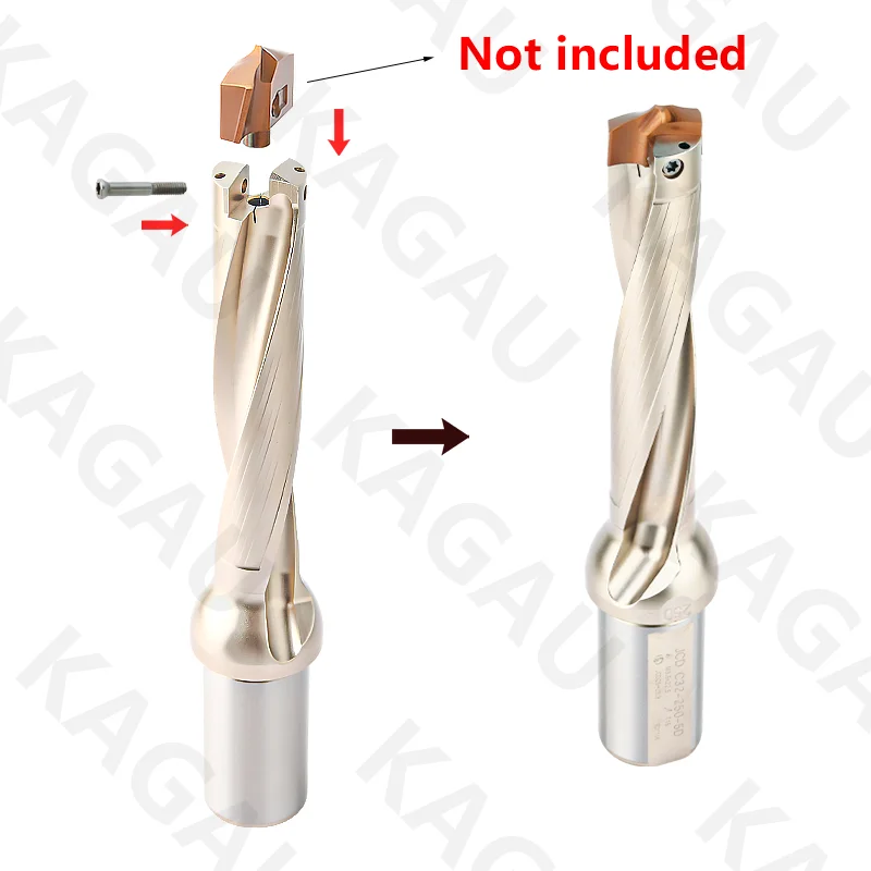 3D 5D 8D 10D internal cooling JCD Crown drill rod diameter 10-25mm for insert HCD High efficiency precision insertable U drill