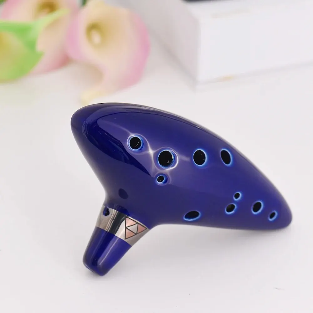 Instrumento Musical de viento con cuerda de puntuación de Música Simple para principiantes, flauta de buque Alto C de cerámica de Ocarina de 12 agujeros