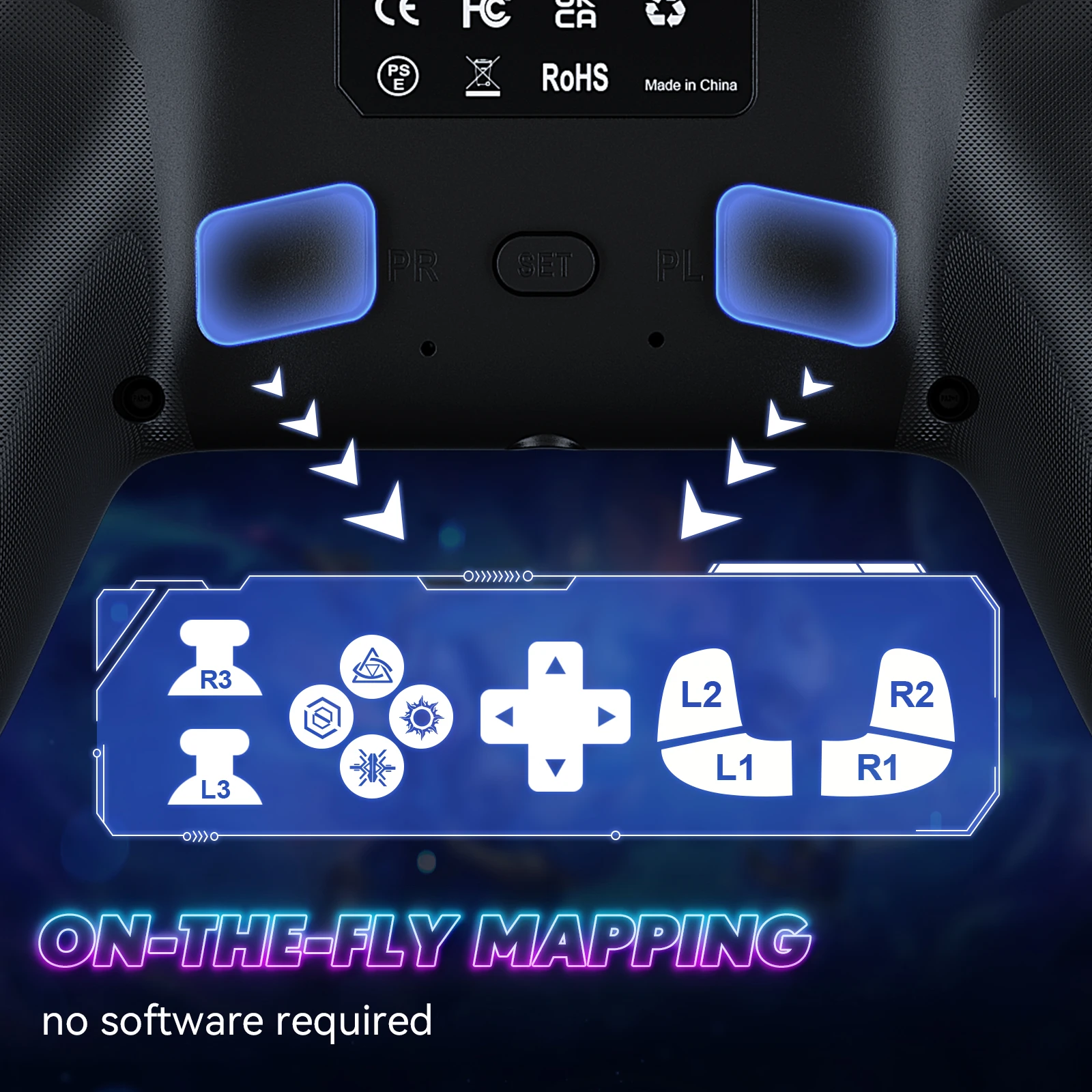 Mando Bluetooth para Playstation 5, controlador inalámbrico, consola PS5, controlador de juegos con programación de vibración Turbo Dual Sense
